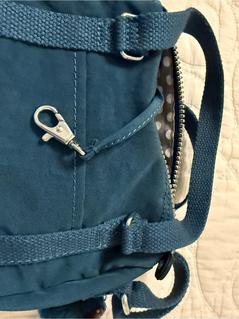 Kipling Deep Teal Crossbody with Monkey Charm